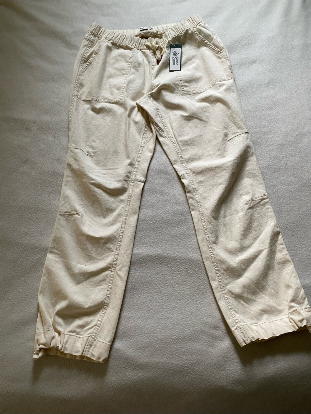 Alpine design hike hiking pants mid rise straight leg ends at ankle cream medium